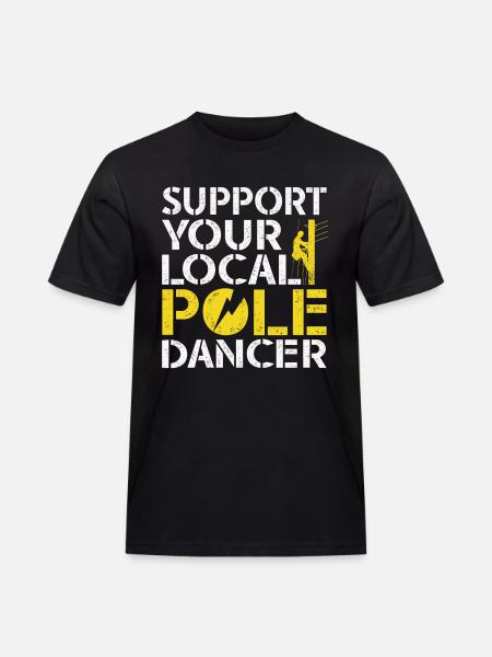Steun je lokale paaldanseres lineman - Mannen Workwear T-shirt - zwart