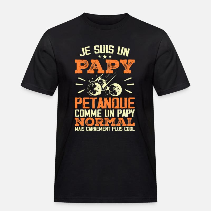 Ich bin ein Pétanque-Opa - Männer Workwear T-Shirt - Schwarz