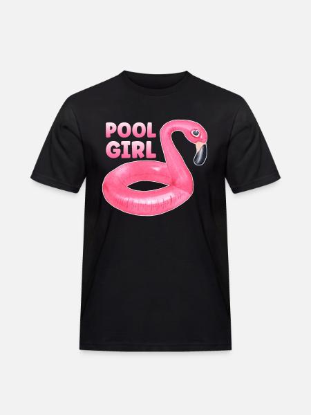 Piscine Fille Flamingo Floatie Piscine - T-shirt Workwear homme - noir