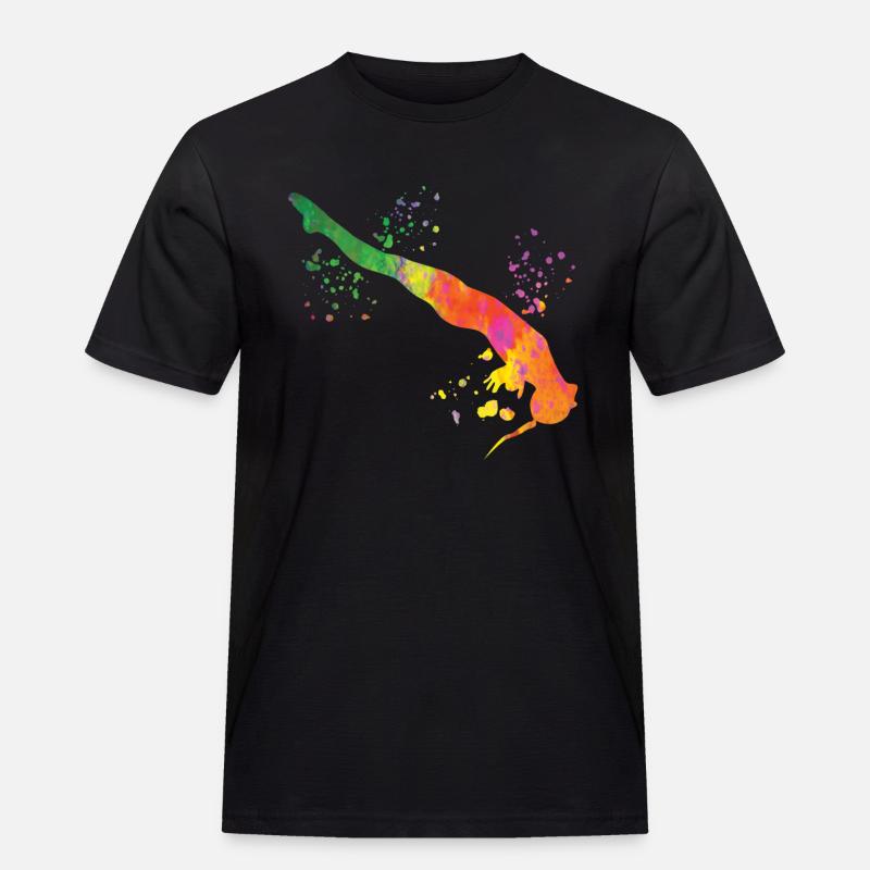 Turmspringen Kunstspringen Synchronspringen - Männer Workwear T-Shirt - Schwarz