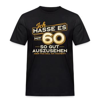 60. Geburtstag Geschenk 60 Jahre Spruch - Männer Workwear T-Shirt - Schwarz - Vorne - AI Model Male 178 light (178cm)