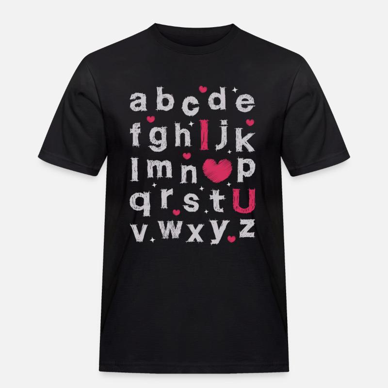 ABCD Ich liebe dich - Männer Workwear T-Shirt - Schwarz