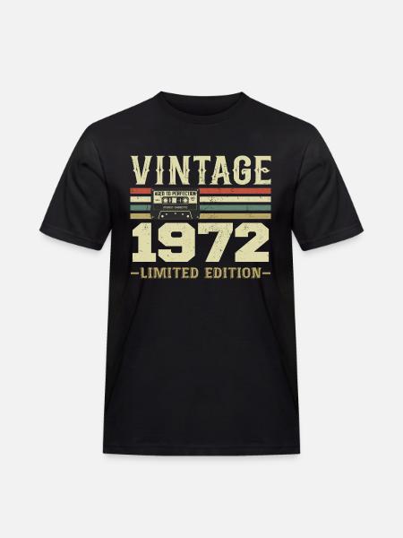 Vintage 1972 Retro 1972 fødselsdagsgave - Herre Workwear T-Shirt - sort