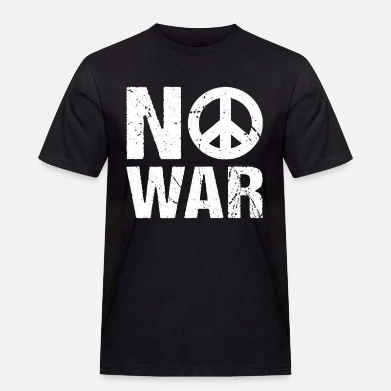 No War Frieden Peacezeichen - Männer Workwear T-Shirt - Schwarz