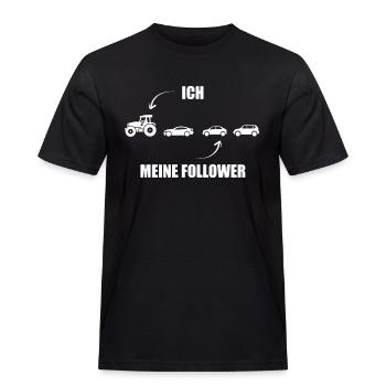 Ich und meine Follower - Traktor - Stau - Männer Workwear T-Shirt - Schwarz - Vorne - AI Model Male 178 light (178cm)