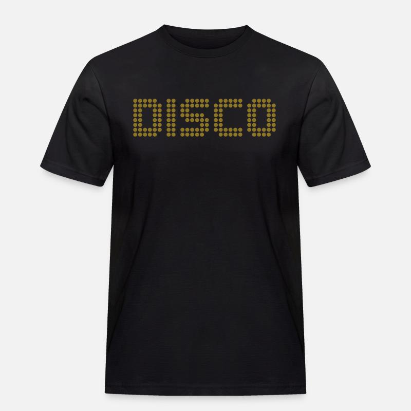 Disko - Männer Workwear T-Shirt - Schwarz