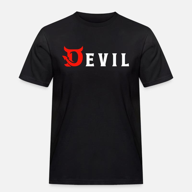Devil - Teufel - Männer Workwear T-Shirt - Schwarz