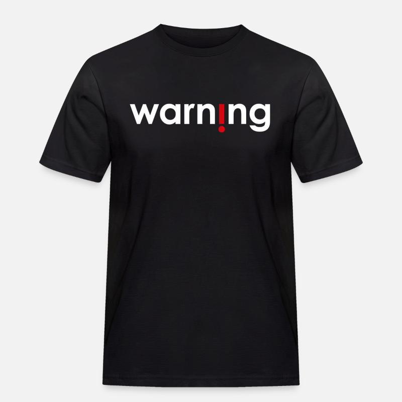 Warning - Männer Workwear T-Shirt - Schwarz