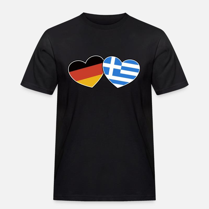 Deutsch Griechische Freundschaft - Geschenk - Männer Workwear T-Shirt - Schwarz