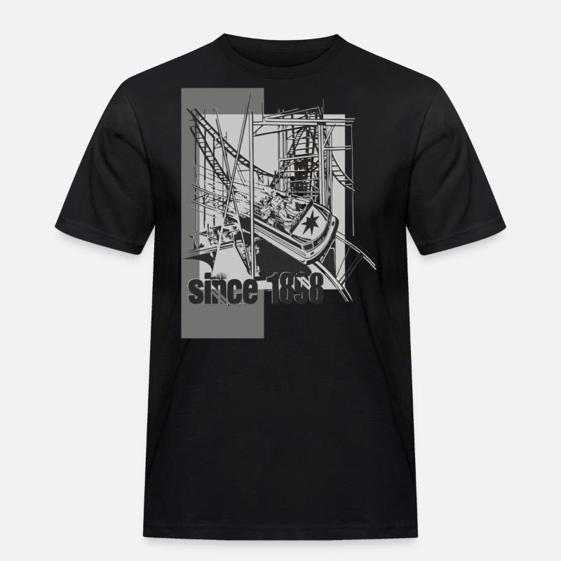 achterbahn - Männer Workwear T-Shirt - Schwarz