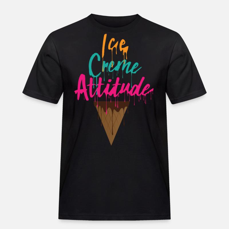 Eis Attitude - Männer Workwear T-Shirt - Schwarz