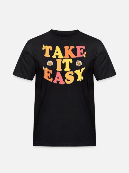 Take It Easy - Männer Workwear T-Shirt - Schwarz