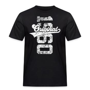 66. GEBURTSTAG ORIGINAL 1960 - Männer Workwear T-Shirt - Schwarz - Vorne - AI Model Male 178 light (178cm)
