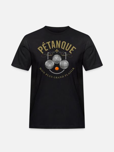 Pétanque - Männer Workwear T-Shirt - Schwarz
