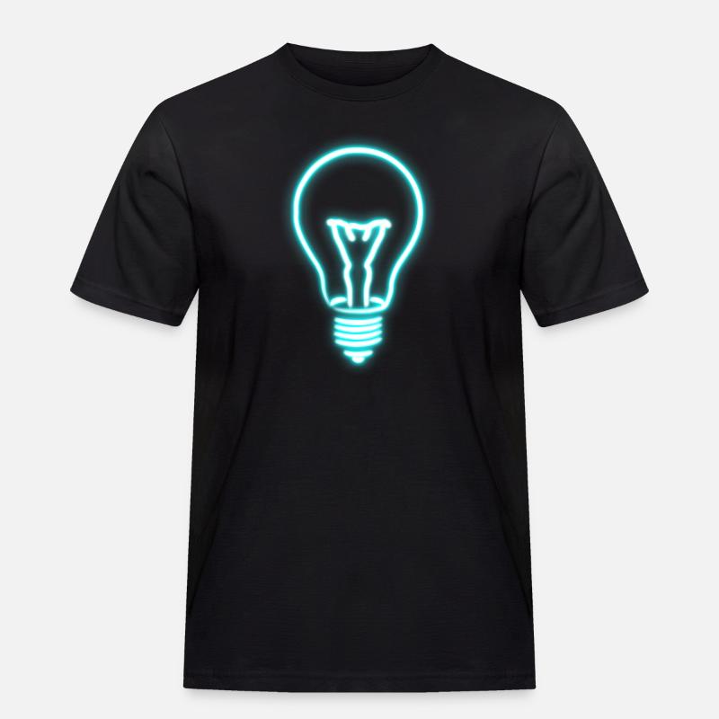 Gluehbirne - Männer Workwear T-Shirt - Schwarz