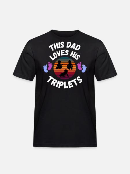 Dad's triplets - Men's Workwear T-Shirt - black