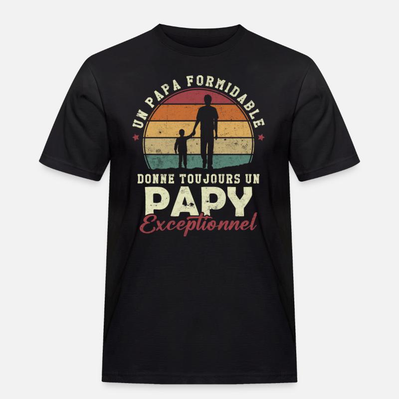Papa formidable, papy exceptionnel - T-shirt Workwear homme - noir