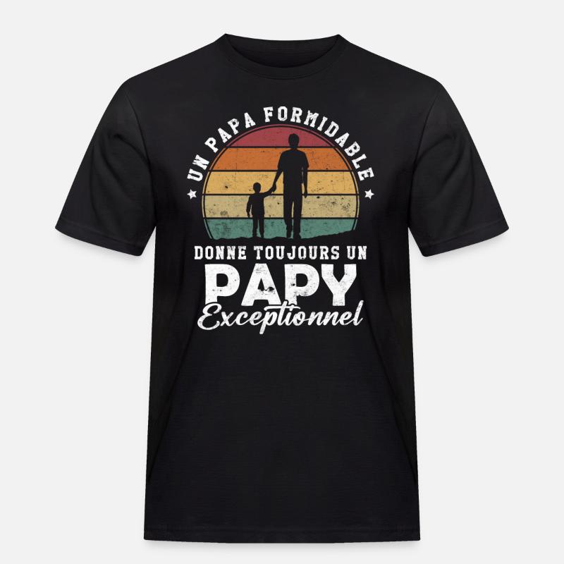 Papa formidable, papy exceptionnel - T-shirt Workwear homme - noir