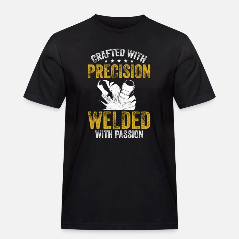 Crafted Precision Welded Passion Schweißgerät - Männer Workwear T-Shirt - Schwarz