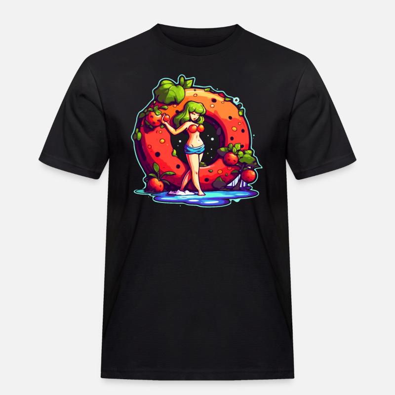 Fruchtiger Saftiger Donut - Männer Workwear T-Shirt - Schwarz