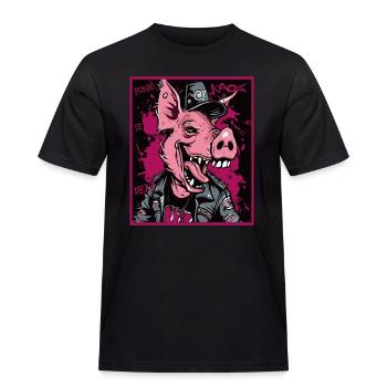 Punk is dead, punk rock pig - Men's Workwear T-Shirt - black - Front - AI Model Male 178 light (178cm)