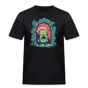 Kleiner Verlies Mann - Männer Workwear T-Shirt - Schwarz - Vorne - AI Model Male 178 light (178cm)