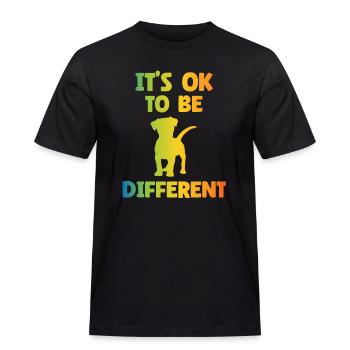 It's Ok To Be Different - Autismus - Männer Workwear T-Shirt - Schwarz - Vorne - AI Model Male 178 light (178cm)