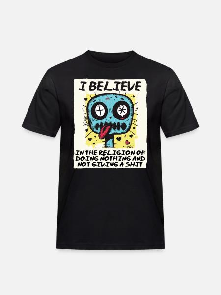 Religious believer doing nothing - Men's Workwear T-Shirt - black