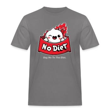 Sag Nein zur Diät: Spaßiges Essen - Männer Workwear T-Shirt - Grau - Vorne - AI Model Male 185 dark (185cm)