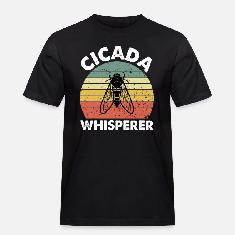 Cicada Whisperer - Männer Workwear T-Shirt - Schwarz