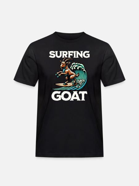 Surfing Goat - Men's Workwear T-Shirt - black
