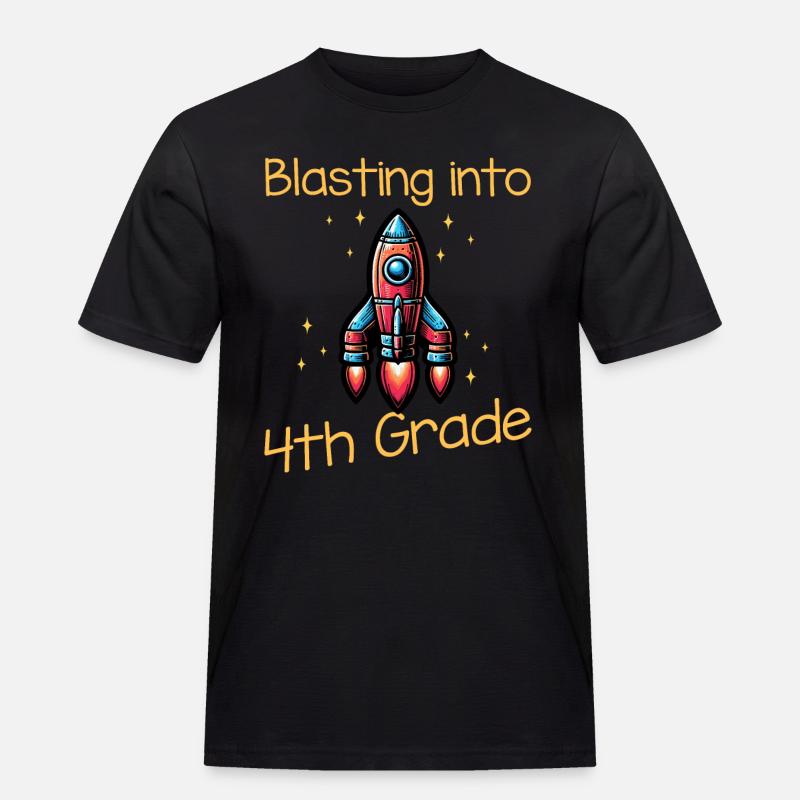Blasting Into 4th Grade - Männer Workwear T-Shirt - Schwarz