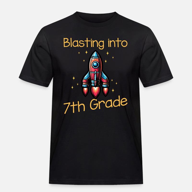 Blasting Into 7th Grade - Männer Workwear T-Shirt - Schwarz