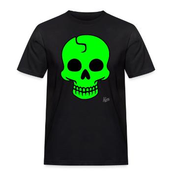 Crâne vert citron - T-shirt Workwear homme - noir - Devant - AI Model Male 178 light (178cm)