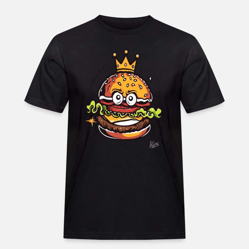 König mit einer Krone Burger - Männer Workwear T-Shirt - Schwarz