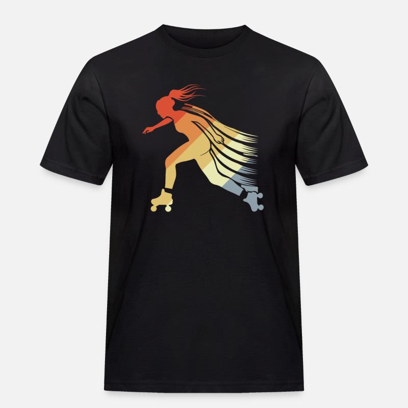 Roller Skating Mädchen - Männer Workwear T-Shirt - Schwarz