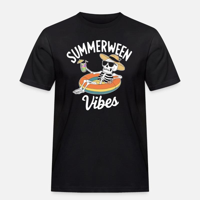 Summerween Vibes Skeleton - Men's Workwear T-Shirt - black