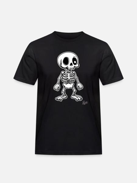 Funny cartoon retro skeleton - Men's Workwear T-Shirt - black
