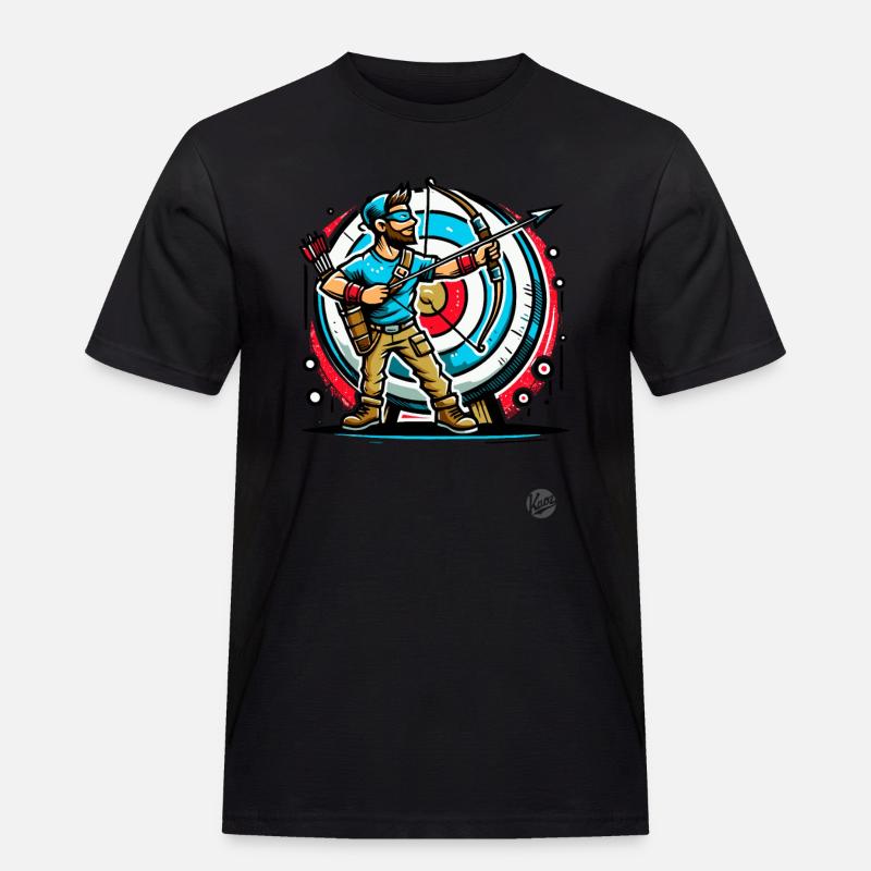 Super Bogenschütze – Pfeil und Bogen - Männer Workwear T-Shirt - Schwarz