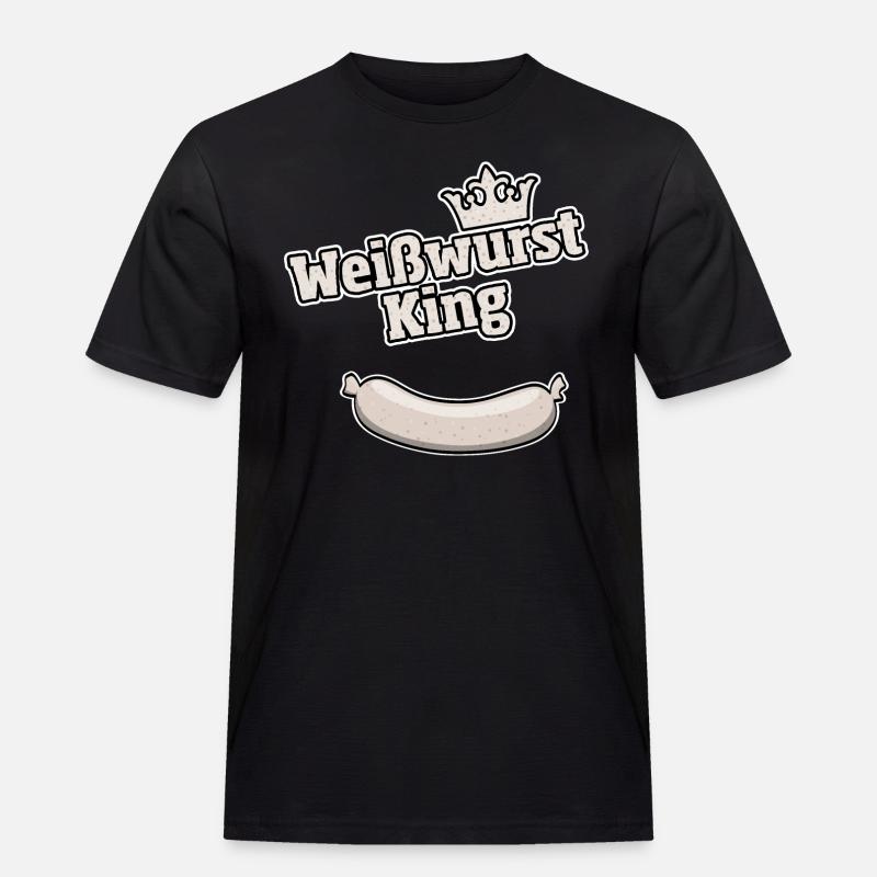 Weißwurst King bayerisches Geschenk - Männer Workwear T-Shirt - Schwarz