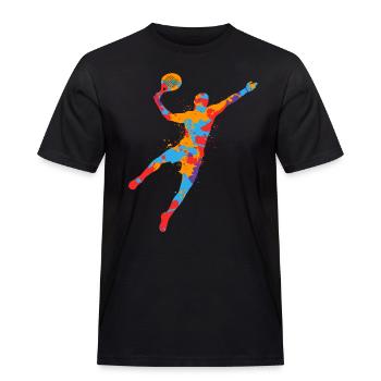 Padel Tennis Colorful Padel Players Padel Tennis Padel - Men's Workwear T-Shirt - black - Front - AI Model Male 178 light (178cm)