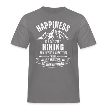 Hiking and Belgian Shepherd - Men's Workwear T-Shirt - grey - Front - AI Model Male 185 dark (185cm)