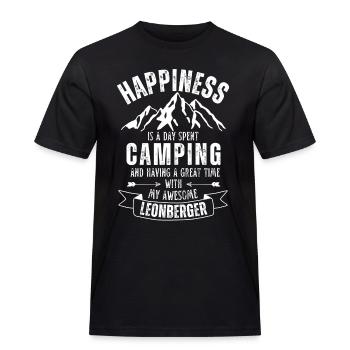 Camping und Leonberger - Männer Workwear T-Shirt - Schwarz - Vorne - AI Model Male 178 light (178cm)