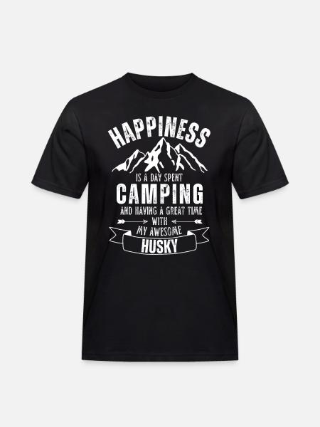 Camping and Husky - Men's Workwear T-Shirt - black