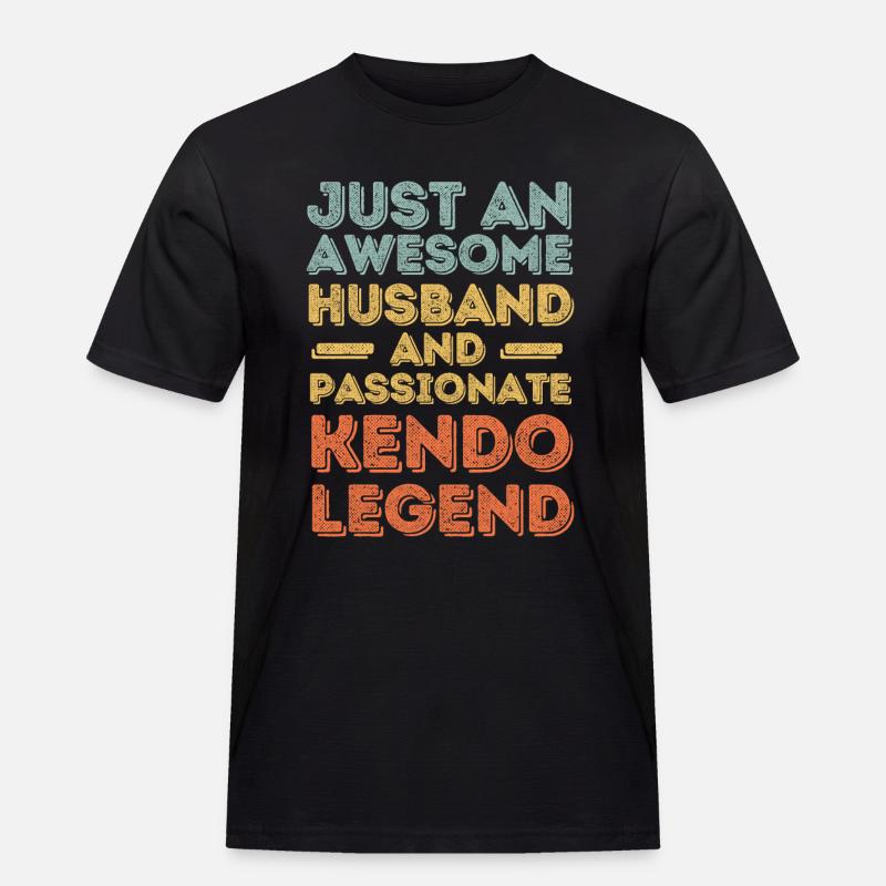 Ehemann Kendo retro - Männer Workwear T-Shirt - Schwarz