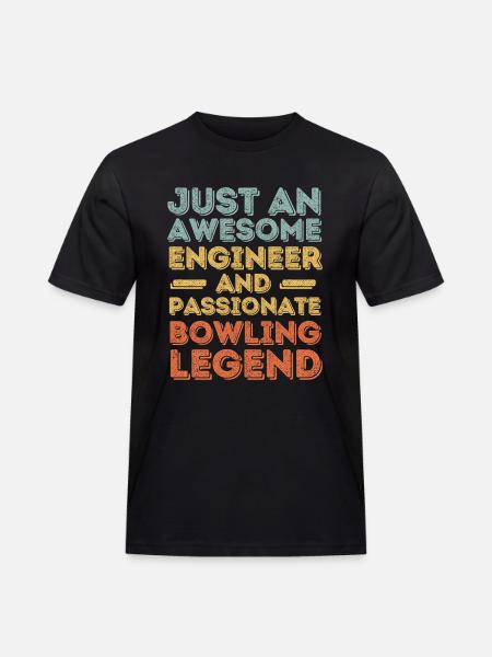 Engineer Bowling retro - Men's Workwear T-Shirt - black