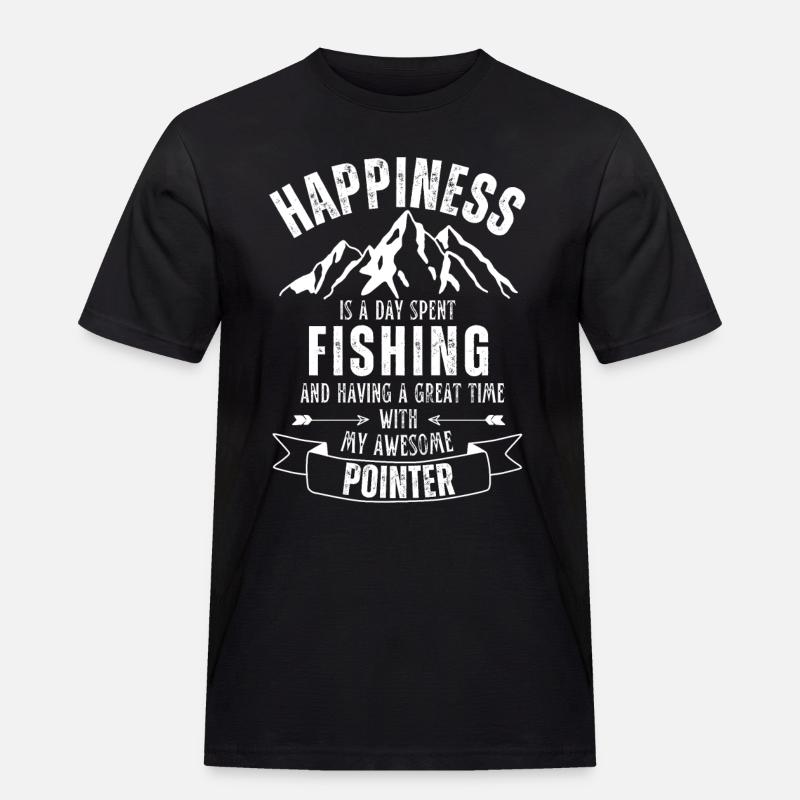 Angeln und Pointer - Männer Workwear T-Shirt - Schwarz