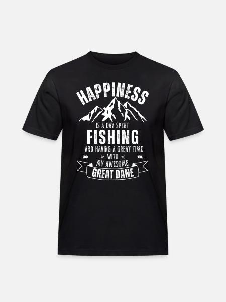 Fishing and Great Dane - Men's Workwear T-Shirt - black