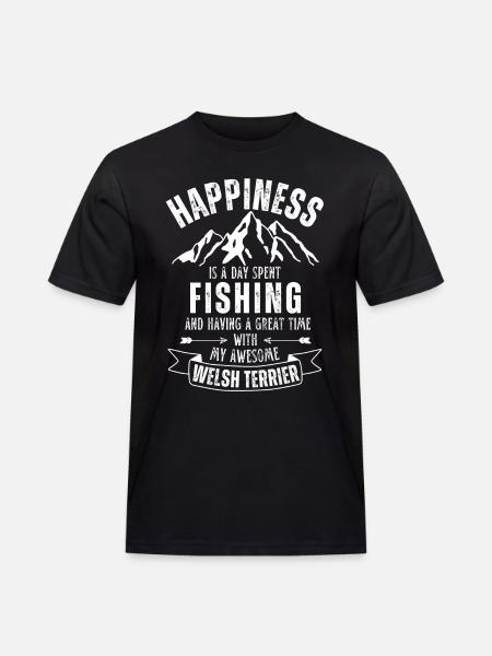 Fishing and Welsh Terriers - Men's Workwear T-Shirt - black
