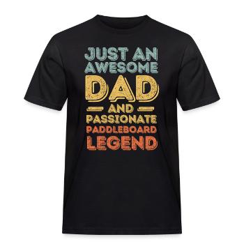 Papa Paddleboard retro - Männer Workwear T-Shirt - Schwarz - Vorne - AI Model Male 178 light (178cm)